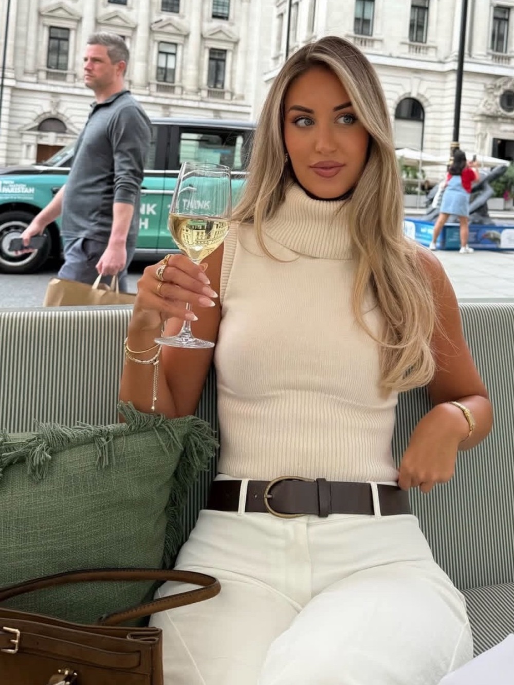 ZARA Cream Sleeveless Turtleneck Sweater